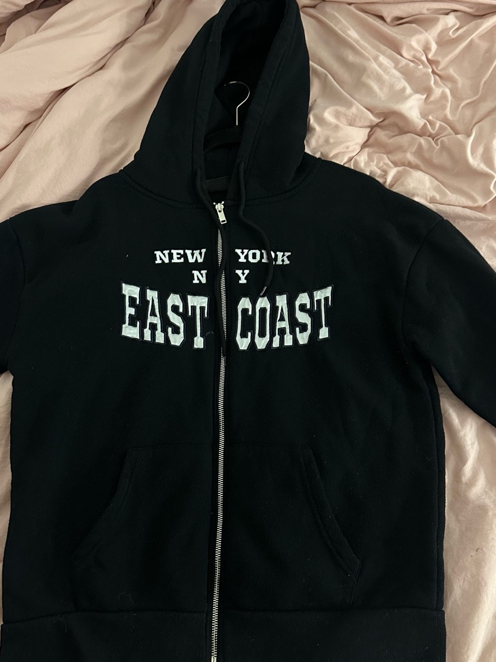 Black EAST COAST Zip-Up Hoodie Jacket